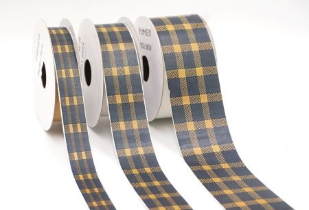 Marineblaues und Gelbes Karoband_AI